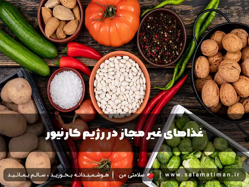 غذاهای غیر مجاز در رژیم کارنیور